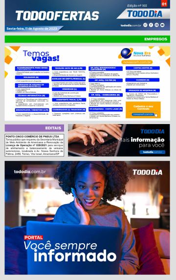 Capa: Todo Ofertas – Edição nº 165