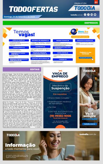 Capa: Todo Ofertas – Edição nº 204
