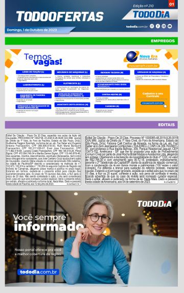 Capa: Todo Ofertas – Edição nº 210