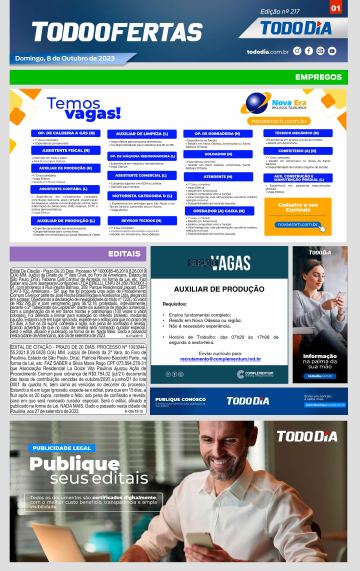 Capa: Todo Ofertas – Edição nº 217