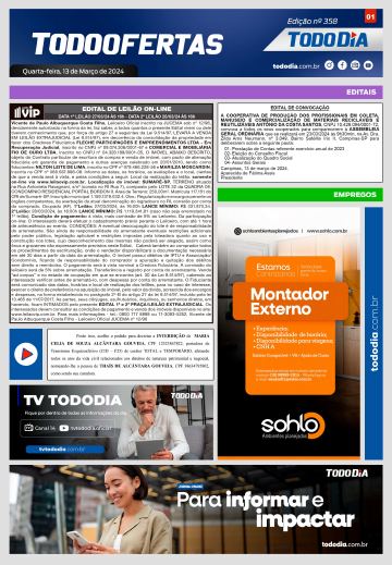 Capa: Todo Ofertas – Edição nº 358