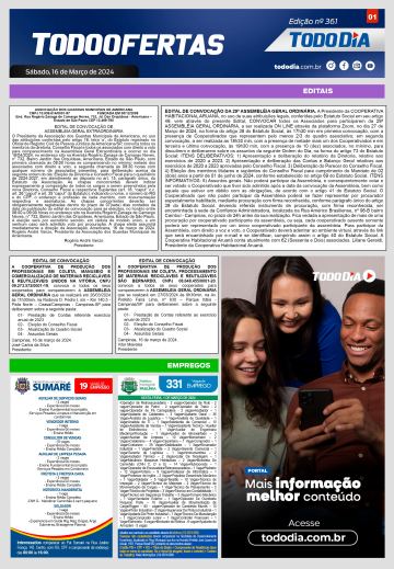 Capa: Todo Ofertas – Edição nº 361