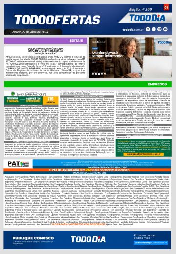 Capa: Todo Ofertas – Edição nº 399