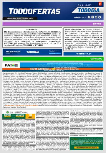 Capa: Todo Ofertas – Edição nº 423