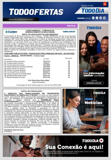 Capa: Todo Ofertas – Edição nº 452