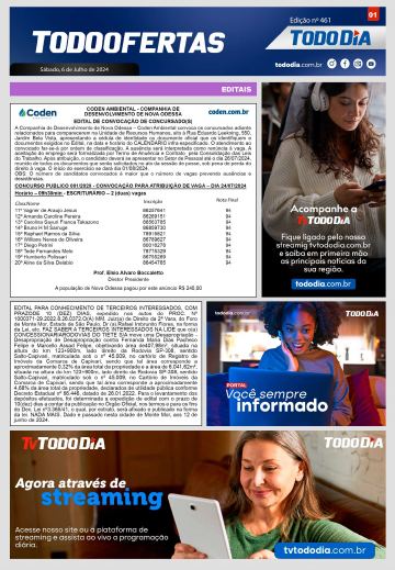 Capa: Todo Ofertas – Edição nº 461