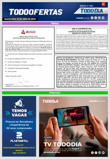Capa: Todo Ofertas – Edição nº 482