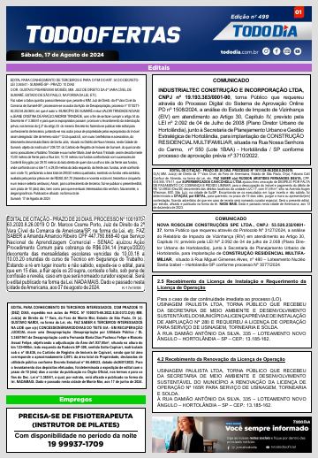 Capa: Todo Ofertas – Edição nº 499