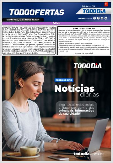 Capa: Todo Ofertas – Edição nº 707