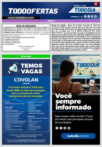 Capa: Todo Ofertas – Edição nº 709