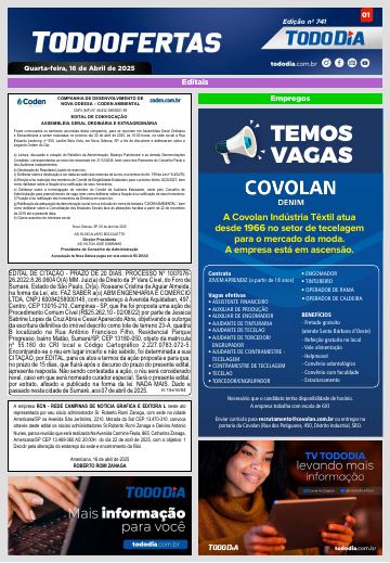 Capa: Todo Ofertas – Edição nº 741