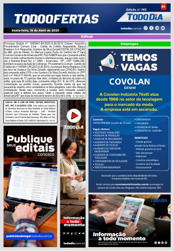 Capa: Todo Ofertas – Edição nº 743