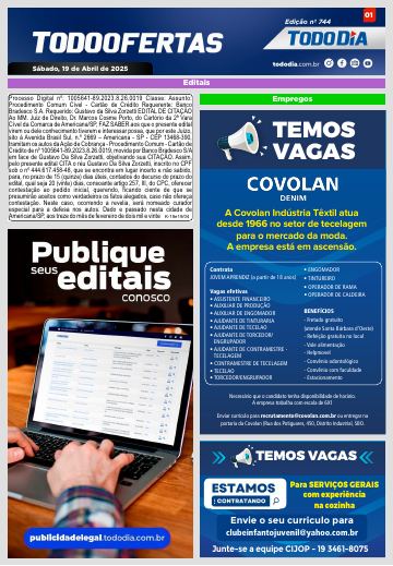 Capa: Todo Ofertas – Edição nº 744