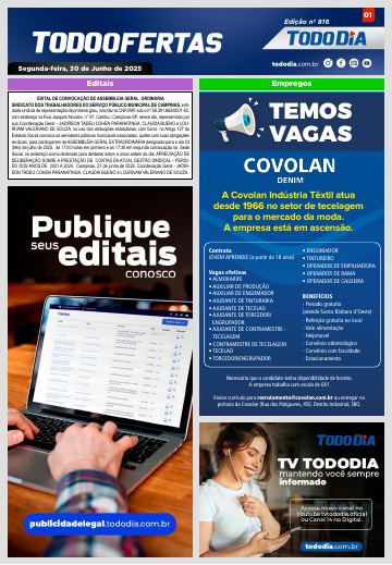 Capa: Todo Ofertas – Edição nº 816