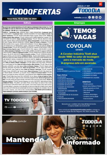 Capa: Todo Ofertas – Edição nº 831