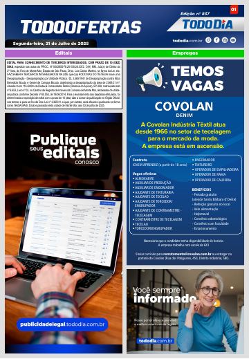 Capa: Todo Ofertas – Edição nº 837