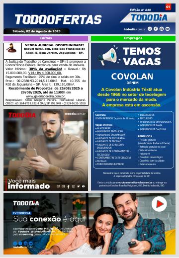Capa: Todo Ofertas – Edição nº 849