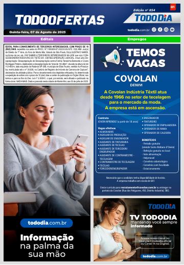 Capa: Todo Ofertas – Edição nº 854