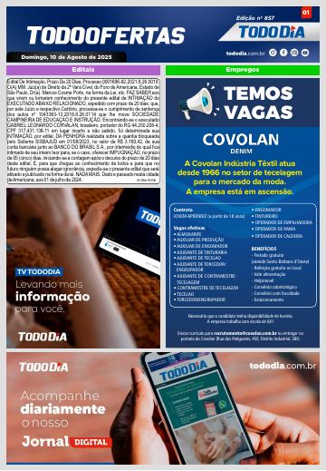 Capa: Todo Ofertas – Edição nº 857