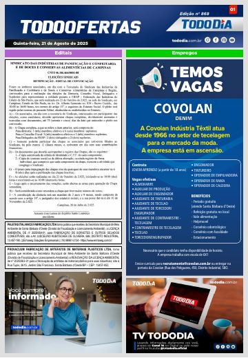 Capa: Todo Ofertas – Edição nº 868