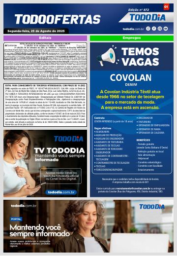 Capa: Todo Ofertas – Edição nº 872