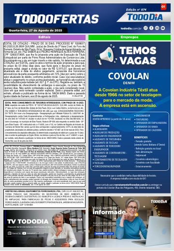 Capa: Todo Ofertas – Edição nº 874