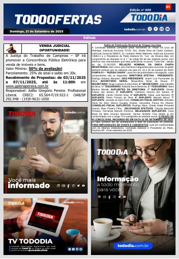Capa: Todo Ofertas – Edição nº 899