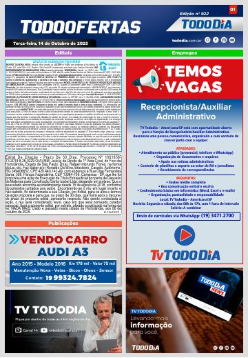 Capa: Todo Ofertas – Edição nº 922