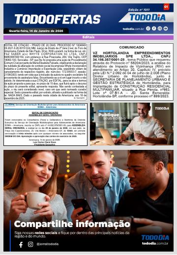 Capa: Todo Ofertas – Edição nº 1011