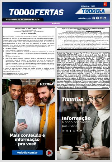 Capa: Todo Ofertas – Edição nº 1016