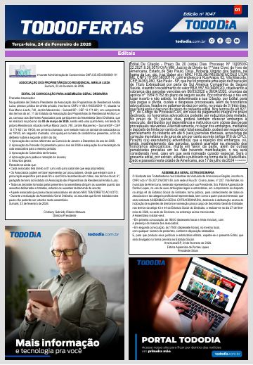 Capa: Todo Ofertas – Edição nº 1047