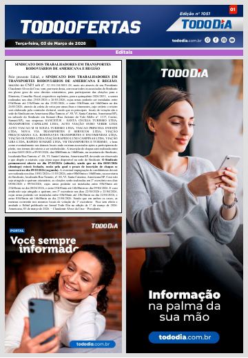 Capa: Todo Ofertas – Edição nº 1051