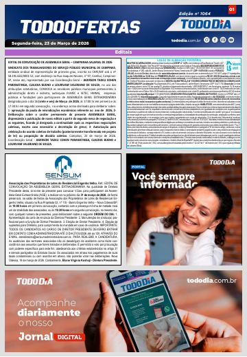 Capa: Todo Ofertas – Edição nº 1064