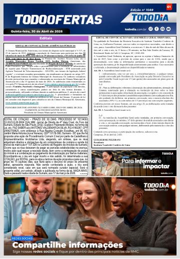 Capa: Todo Ofertas – Edição nº 1088
