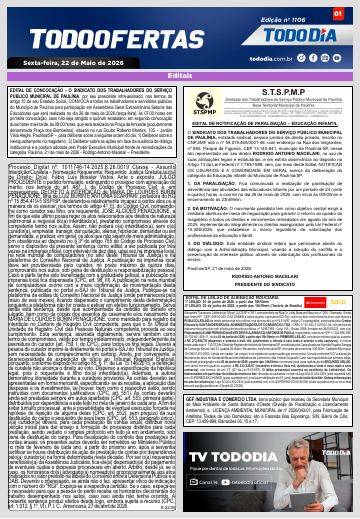 Capa: Todo Ofertas – Edição nº 1106