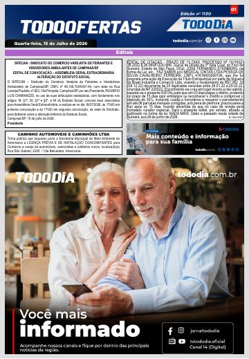 Capa: Todo Ofertas – Edição nº 1130
