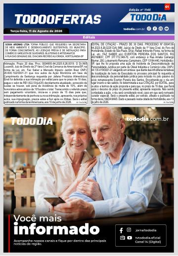 Capa: Todo Ofertas – Edição nº 1145
