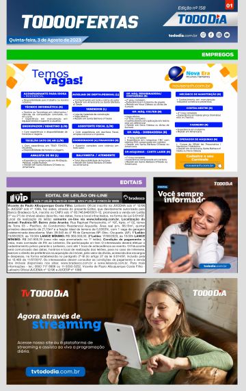 Capa: Todo Ofertas – Edição nº 158